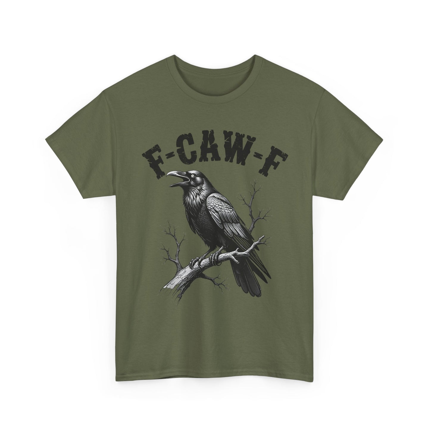 Funny F-CAW-F Crow T-Shirt, Black Crow Gothic Adult Humor T-Shirt