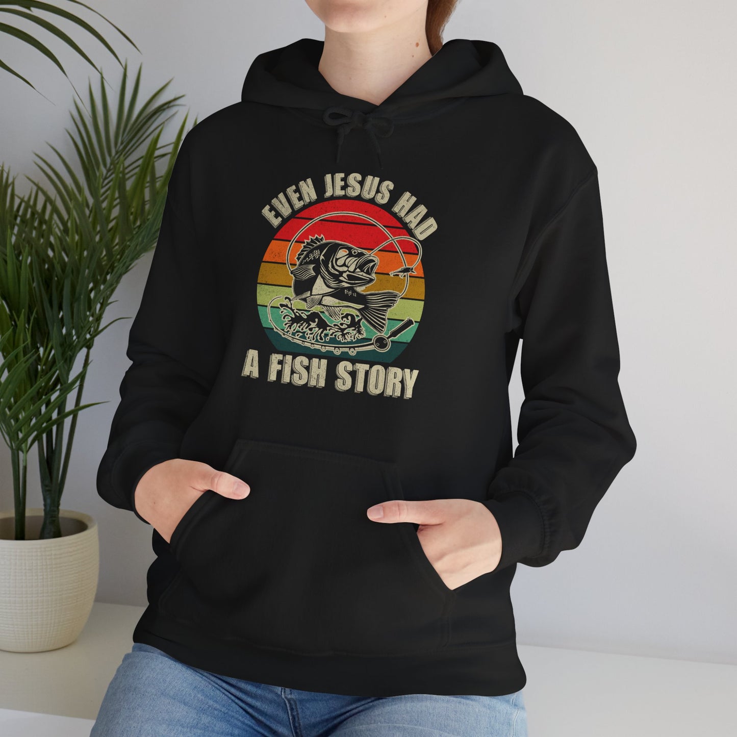 Fishing Hoodie, Christian Bass Fishing Hoodie, Even Jesus Had Fish Story, Fisherman Fishing Season Hoodie