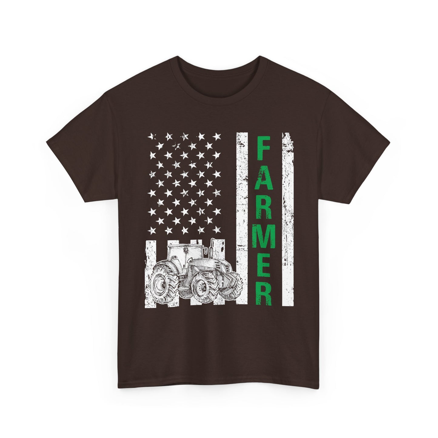 Farmer American Flag T-Shirt, Farming Tractor Lovers Gifts, Farmer Dad Men T-Shirt
