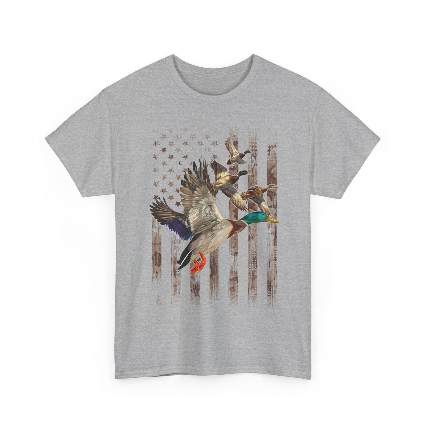 Duck Hunting Lovers Gift Shirt, Duck Hunter American Flag Waterfowl Hunting Camouflage Men T-Shirt