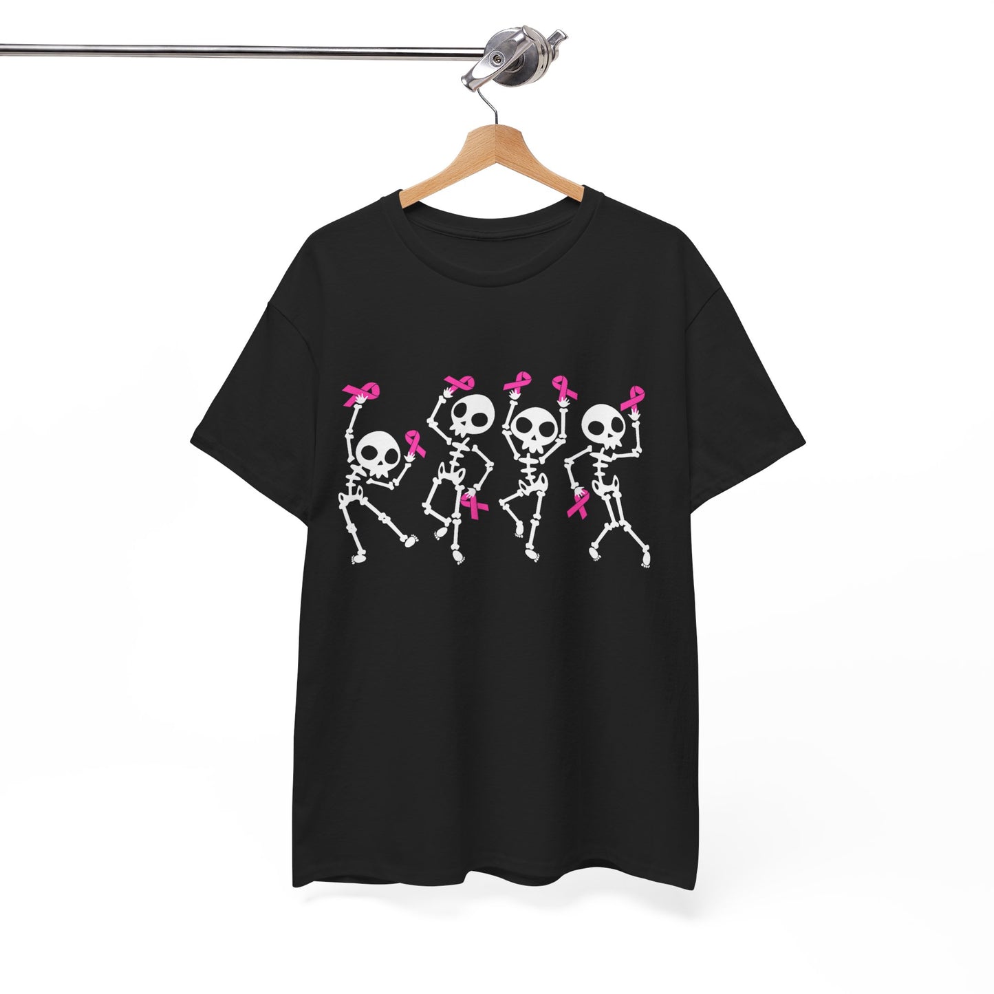 Breast Cancer Pink Ribbon T-Shirt, Dabbing Skeleton Breast Cancer Awareness T-Shirt