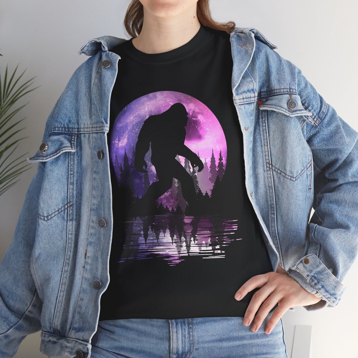 Bigfoot Moon Shirt, Forest Sasquatch Lovers, Bigfoot Believers Gifts Women Men T-Shirt