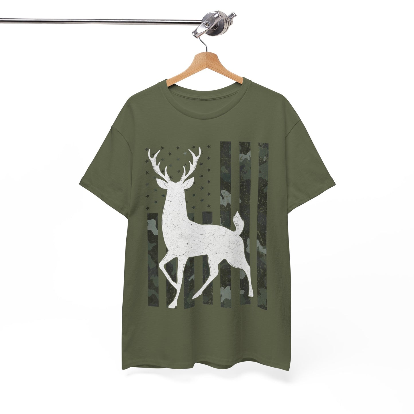 Deer Hunting Shirt, American Flag Camo Deer Hunting Season Lovers, Hunter Dad Men T-Shirt