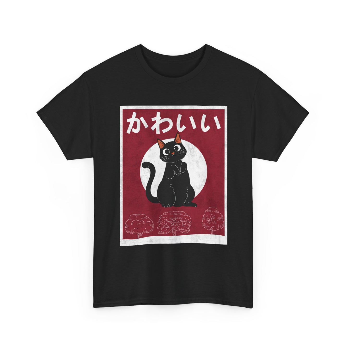 Kawaii Cat T-Shirt, Japanese Art Lovers Gifts, Anime Cat Women Men T-Shirt