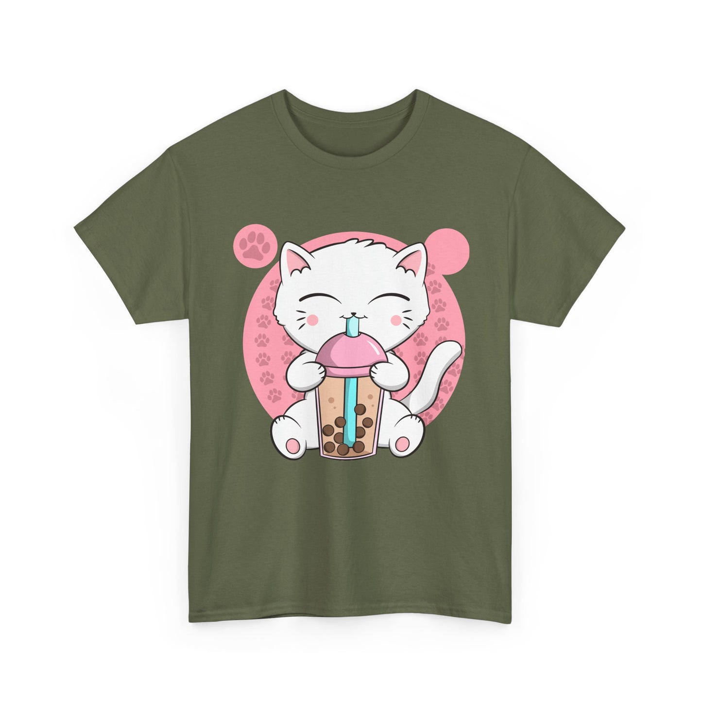 Anime Cat Shirt, Boba Cat Bubble Tea Neko, Japanese Kawaii Cat Lovers Gifts Shirt