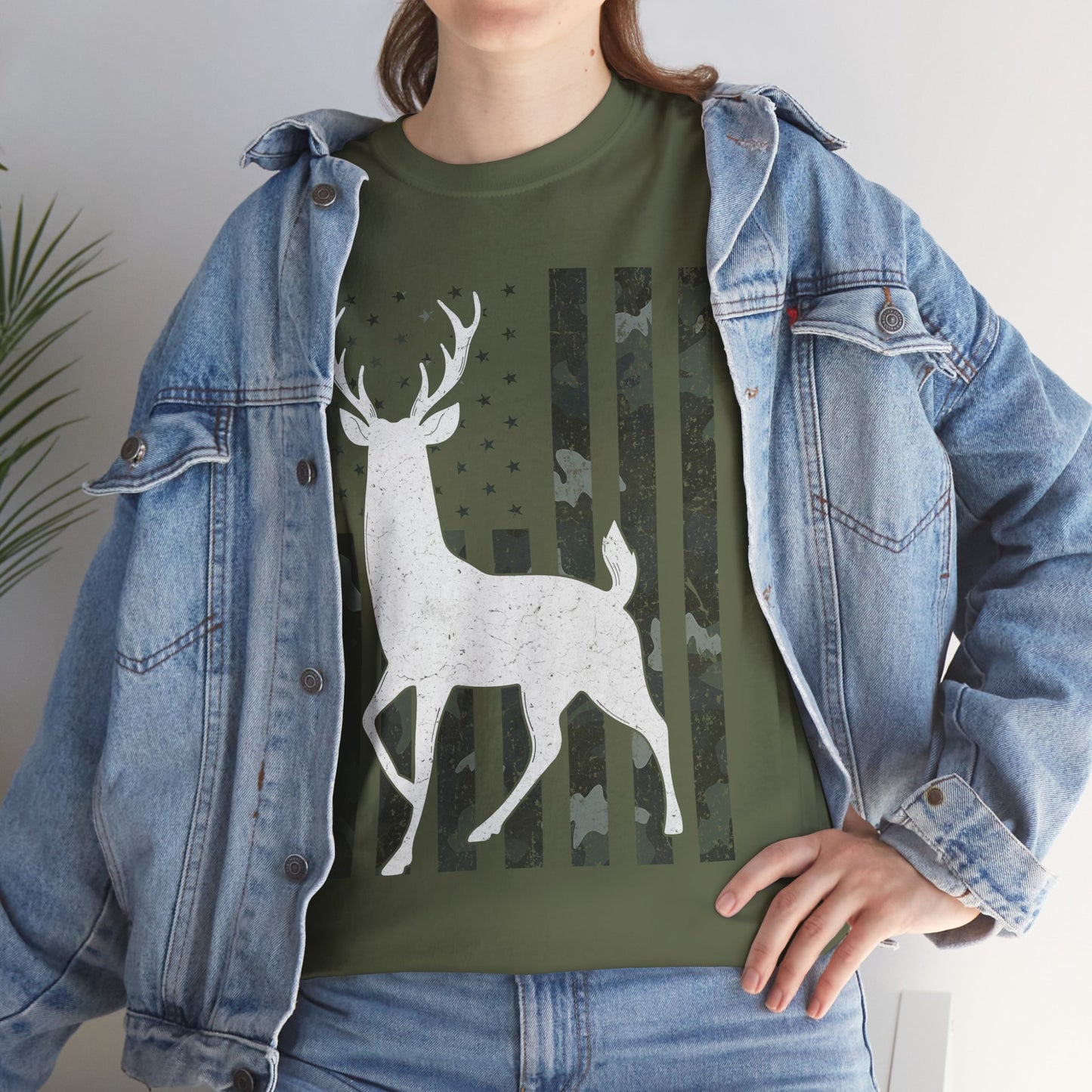 Deer Hunting Shirt, American Flag Camo Deer Hunting Season Lovers, Hunter Dad Men T-Shirt