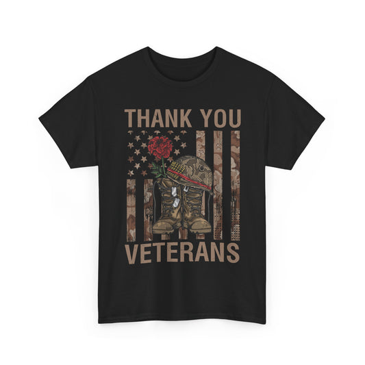 Veteran's Day Shirt, Thank You, Veteran American Flag Dad Grandpa Patriotic T-Shirt