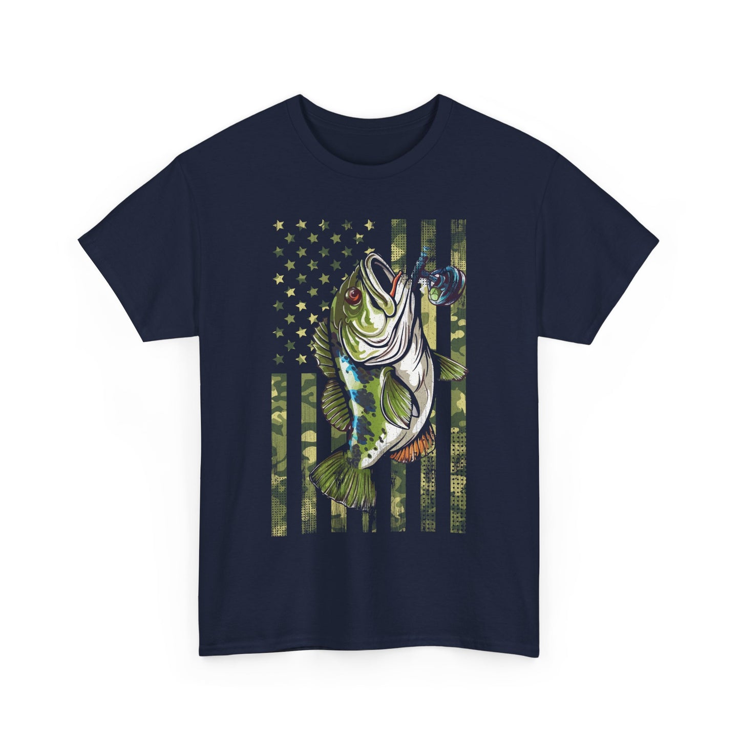 Fisherman Shirt, American Flag Camouflage Fishing, Fishing Season Lovers Camo T-Shirt