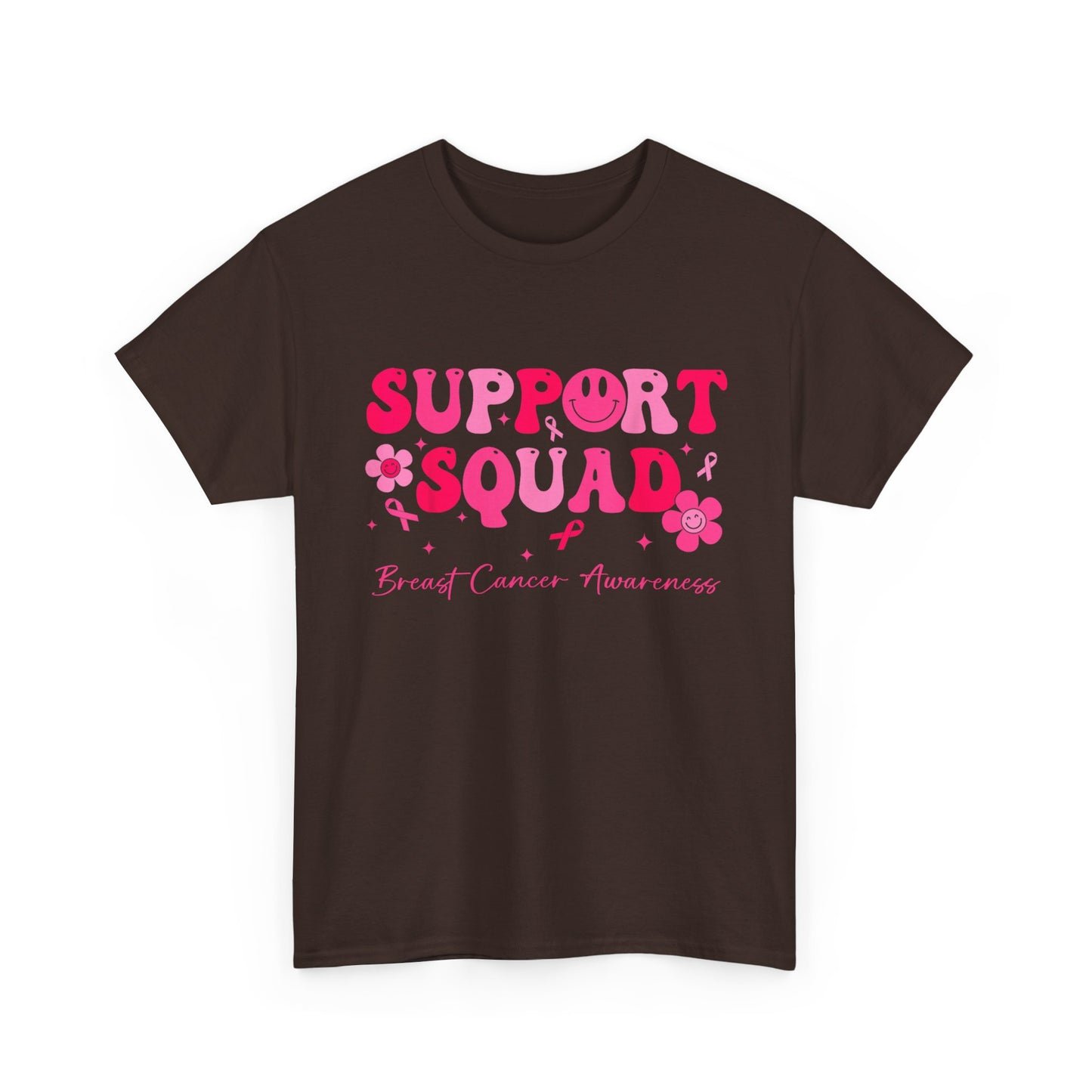 Breast Cancer Shirt, Support Squad, Breast Cancer Awareness Pink Ribbon T-Shirt