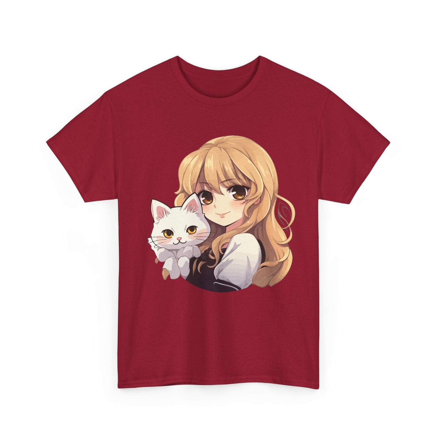 Anime Girl with Kawaii Cat Shirt, Otaku Japan Culture Loves Gifts Women Girls T-Shirt