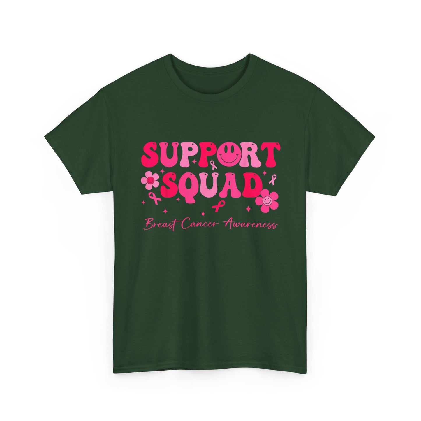 Breast Cancer Shirt, Support Squad, Breast Cancer Awareness Pink Ribbon T-Shirt