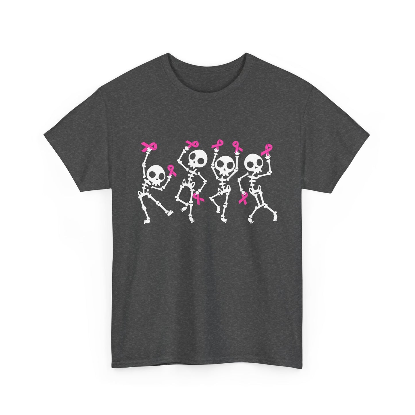 Breast Cancer Pink Ribbon T-Shirt, Dabbing Skeleton Breast Cancer Awareness T-Shirt
