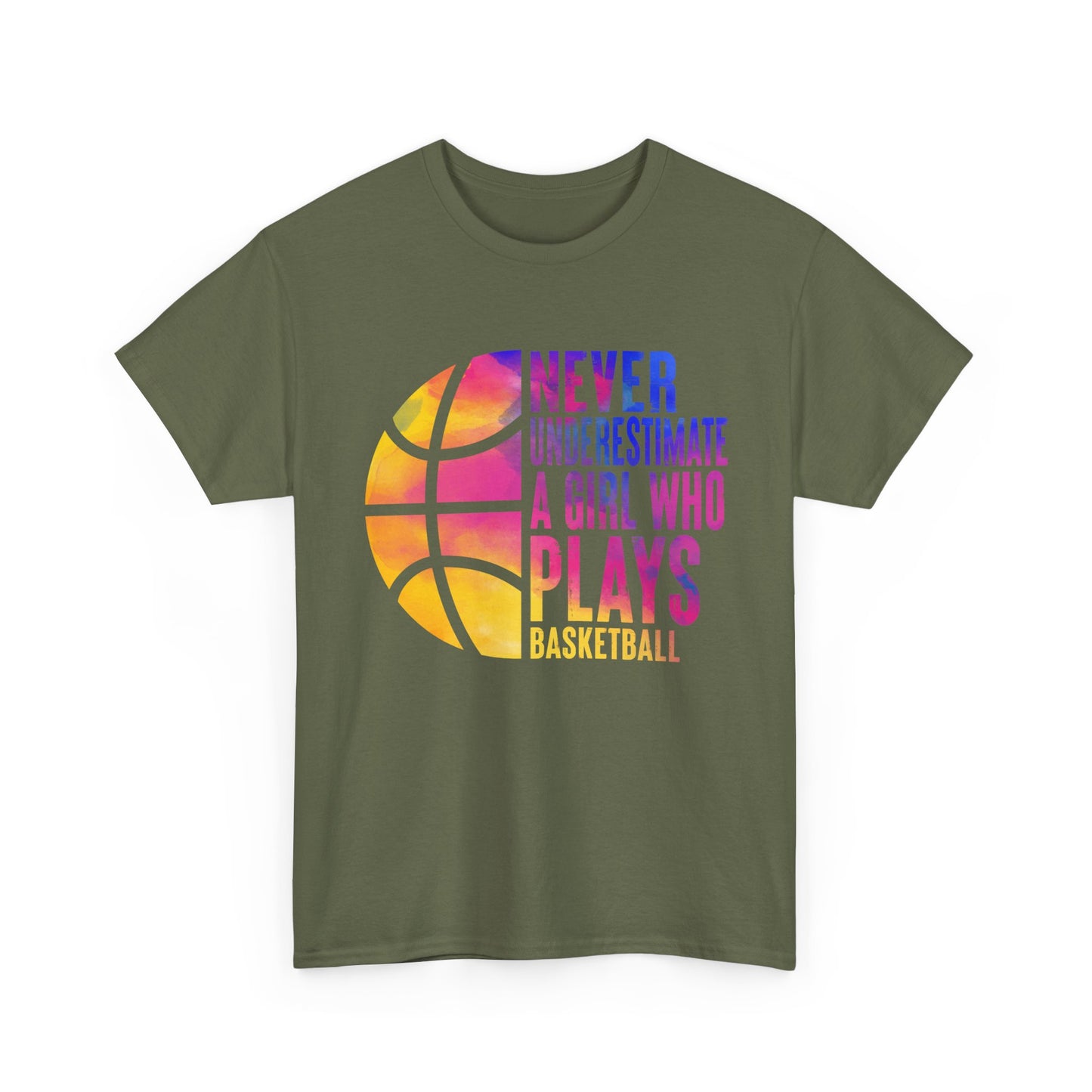 Basketball Player Shirt, Never Underestimate A Girl Who Plays Basketball Women Girls T-Shirt