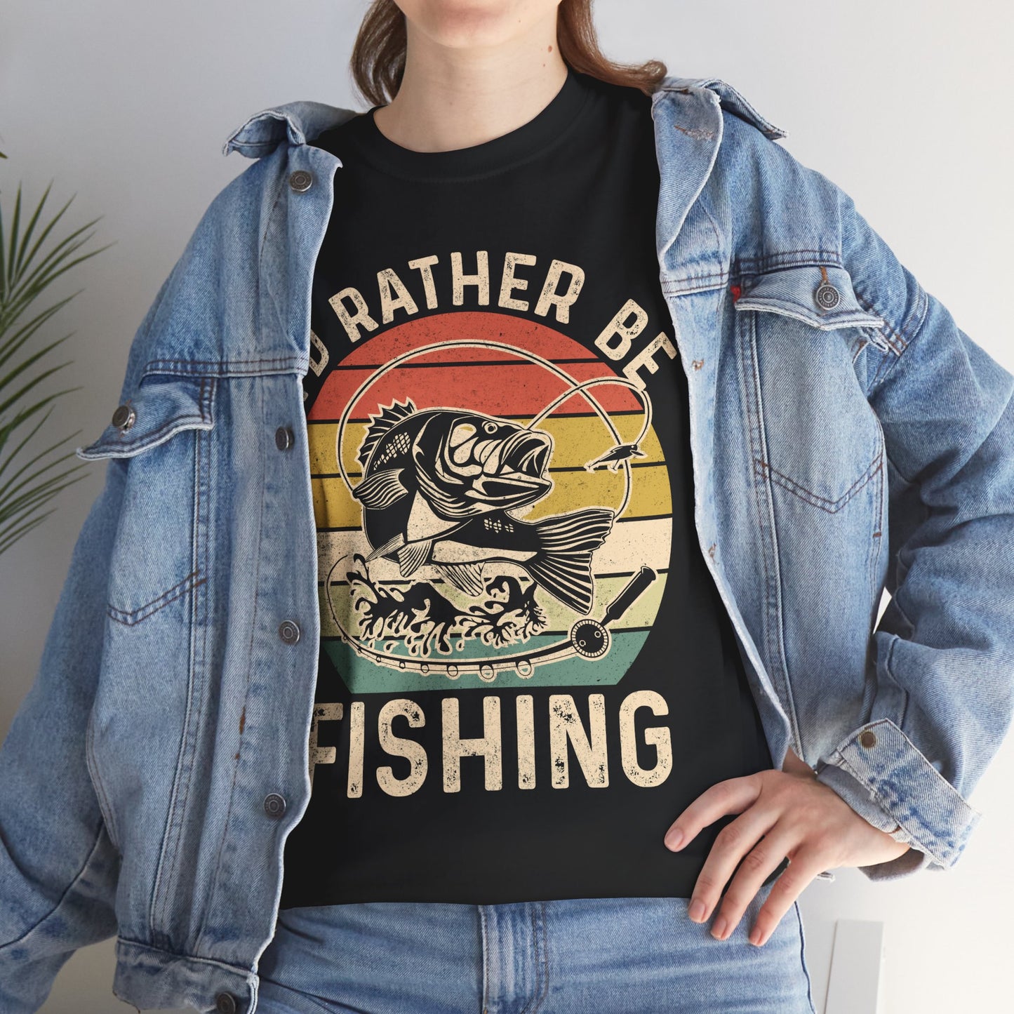 Fishing T-Shirt - I'd Rather Fishing, Fishing Season Lovers, Fisherman Fishing Bass T-Shirt