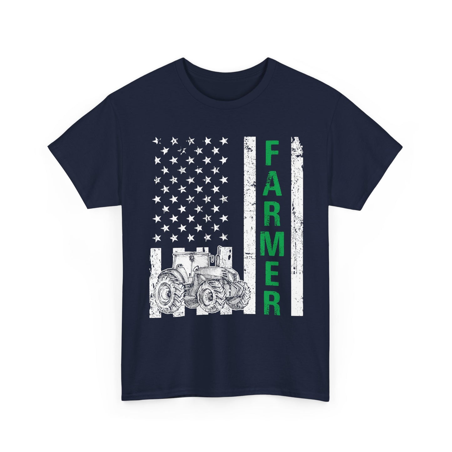 Farmer American Flag T-Shirt, Farming Tractor Lovers Gifts, Farmer Dad Men T-Shirt