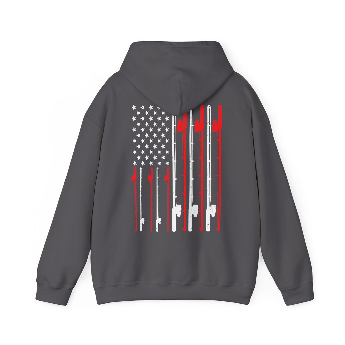 Fishing Hoodie, Fishing Rod American Flag, Fishing Lovers, Fishing Season Fisherman Hoodie
