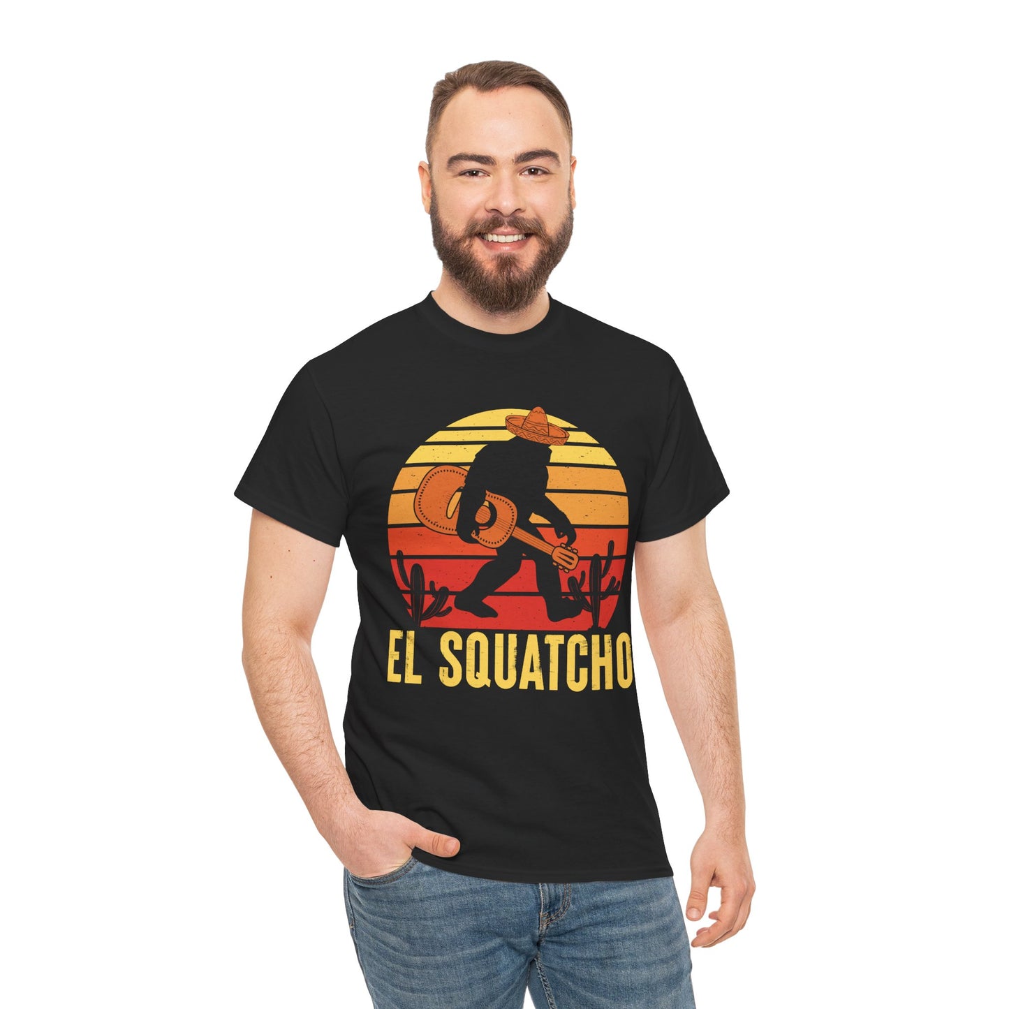 Bigfoot Shirt, El Squatcho, Sasquatch Lovers Gifts, Bigfoot Guitar Funny T-Shirt