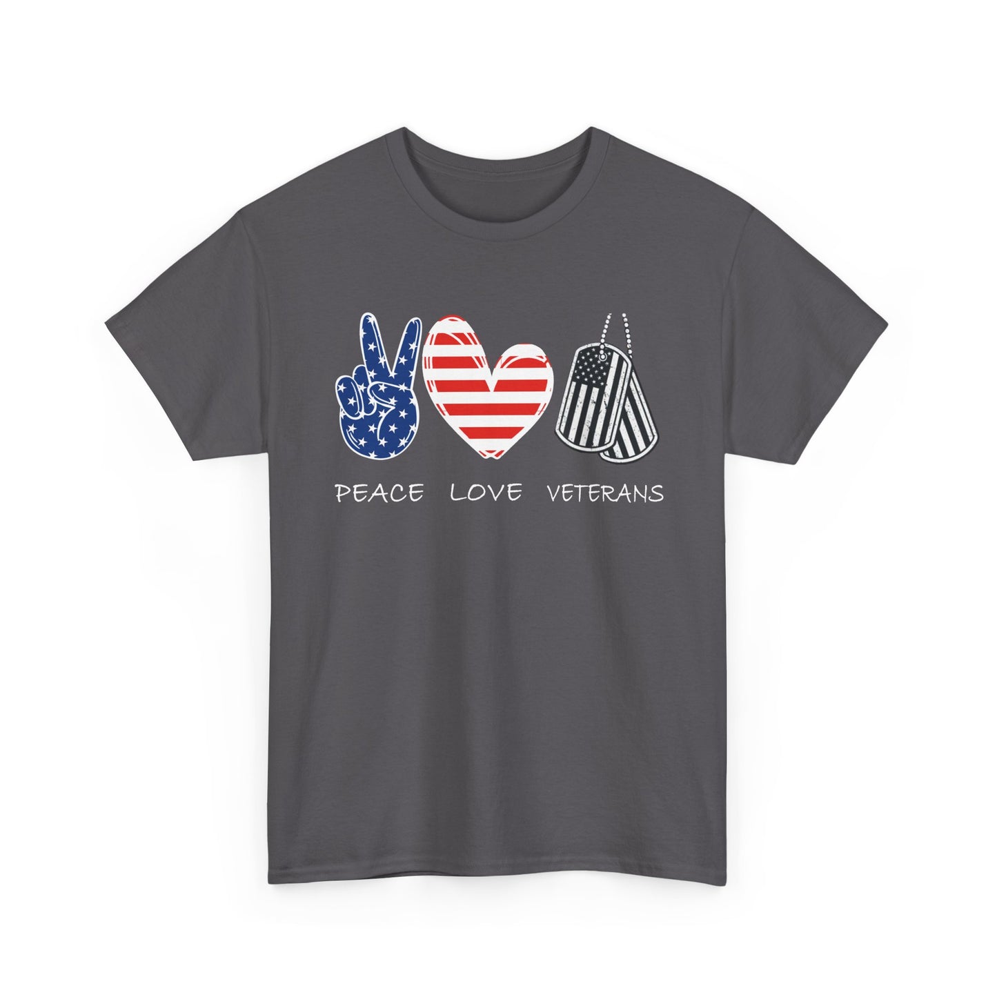 Veterans Day T-Shirt, Peace Love Veterans, Veterans American Flag Men T-Shirt