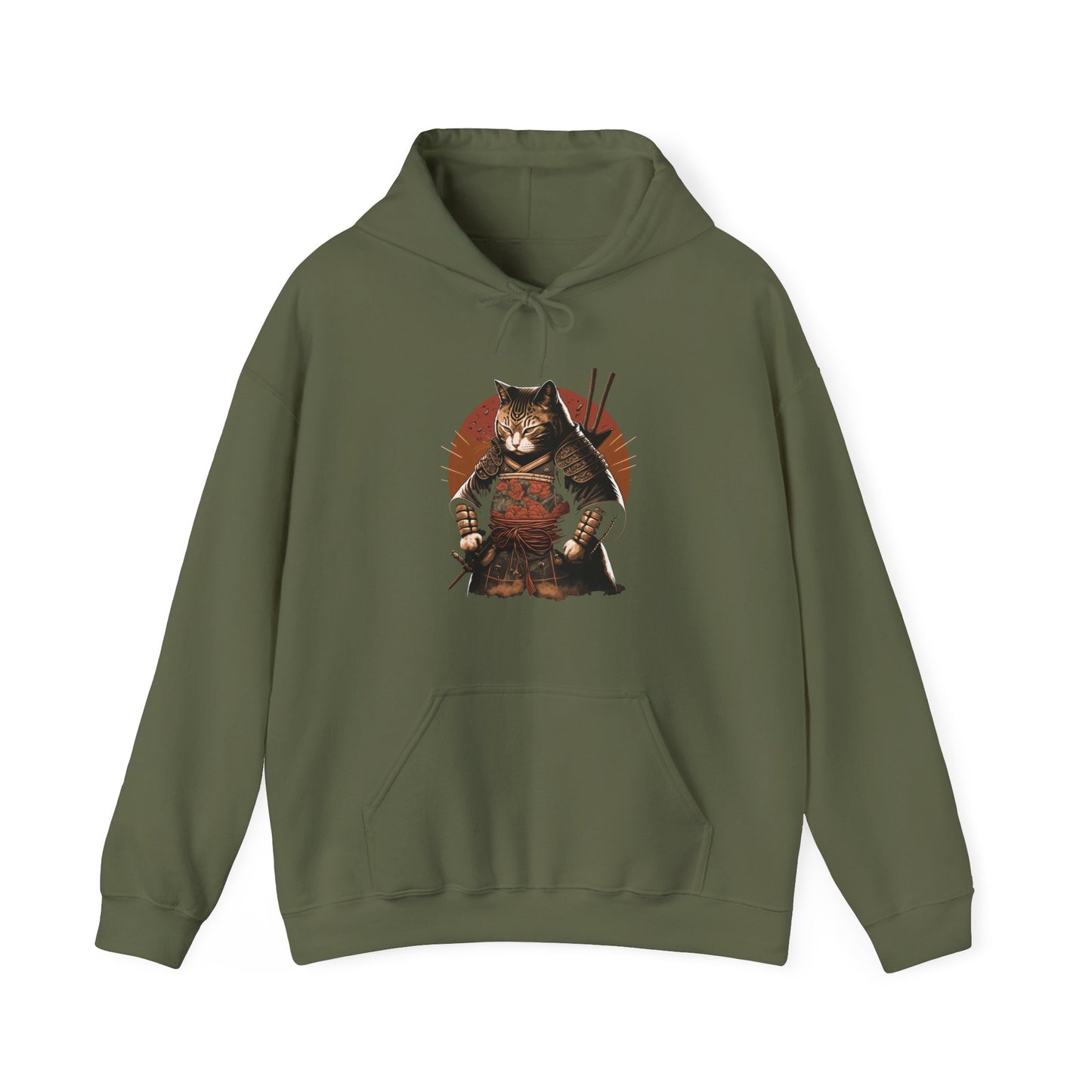 Samurai Cat Hoodie, Japanese Culture Lovers, Ninja Cat Funny Women Men Hoodie