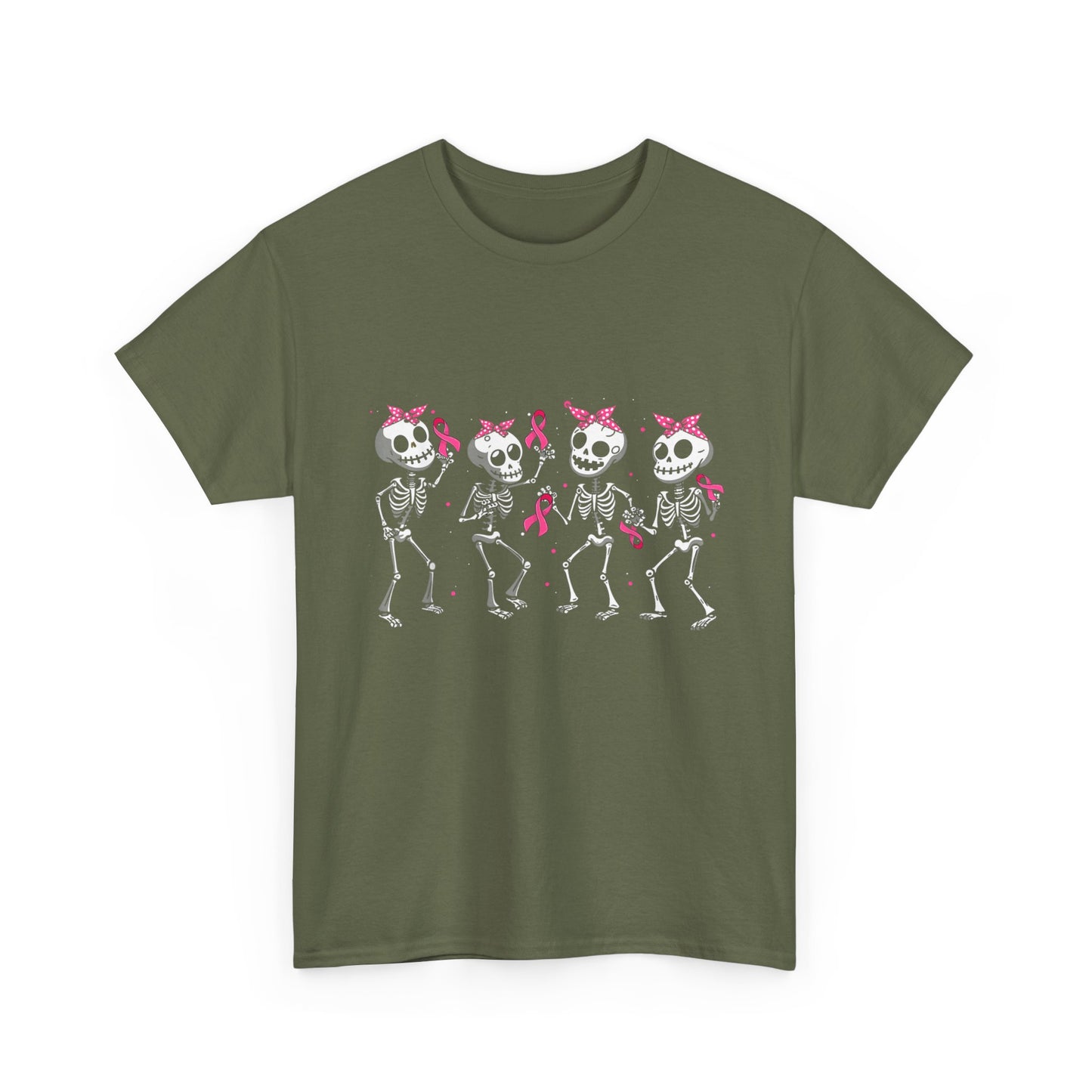 Breast Cancer Awareness T-Shirt, Breast Cancer Dabbing Skeleton Pink Ribbon Funny Shirt