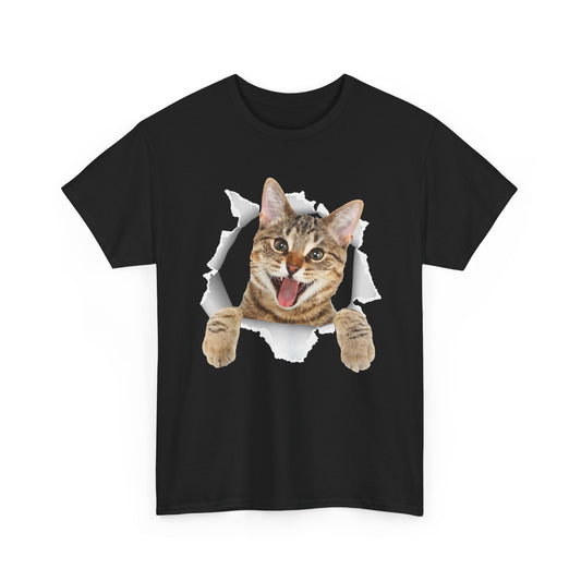 Cat T-Shirt, Cat Torn Cloth, Cats Owner Kitten Lovers Gifts Women Men Cute Shirt