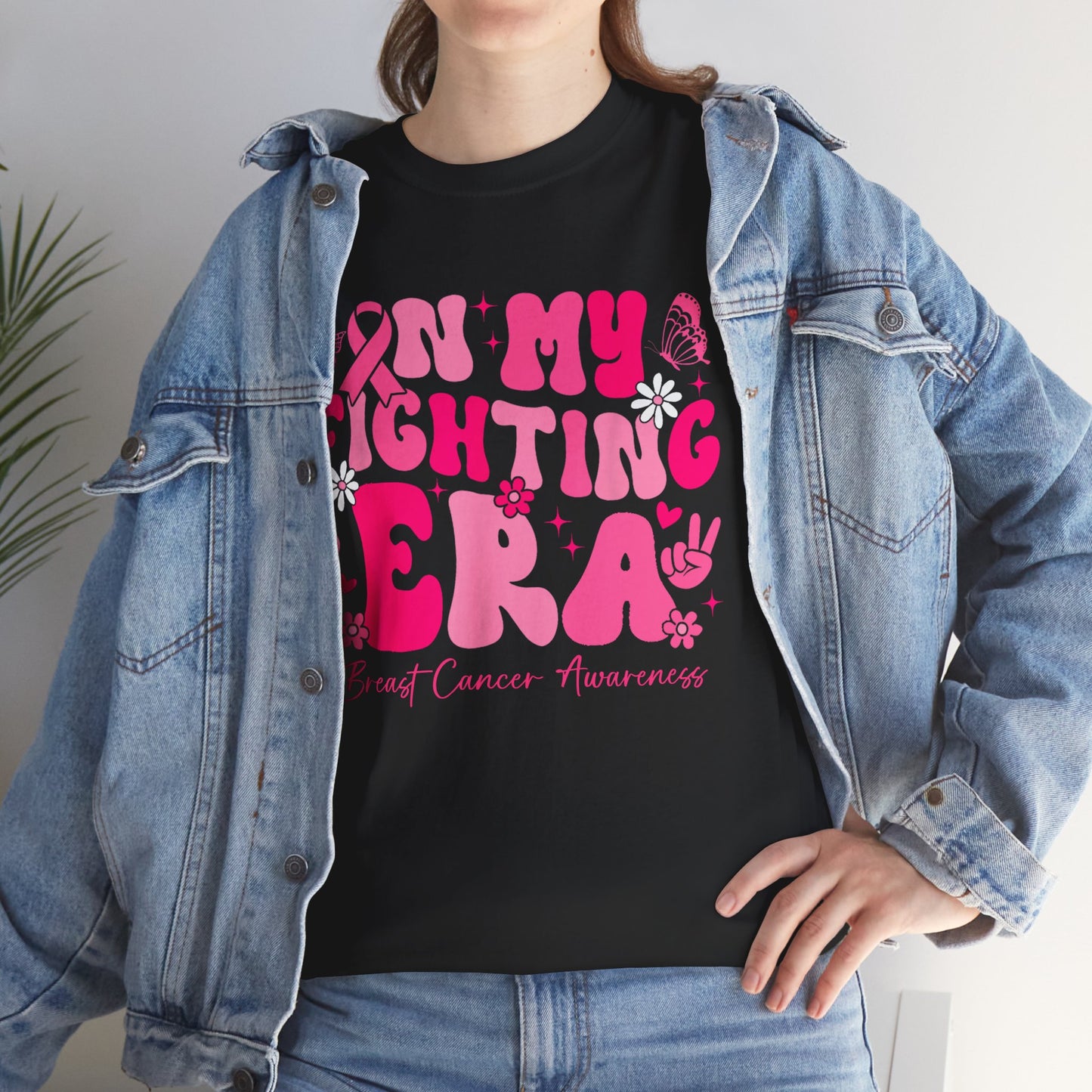 Breast Cancer Awareness T-Shirt, In My Fighting Era, Breast Cancer Awareness Women Men T-Shirt
