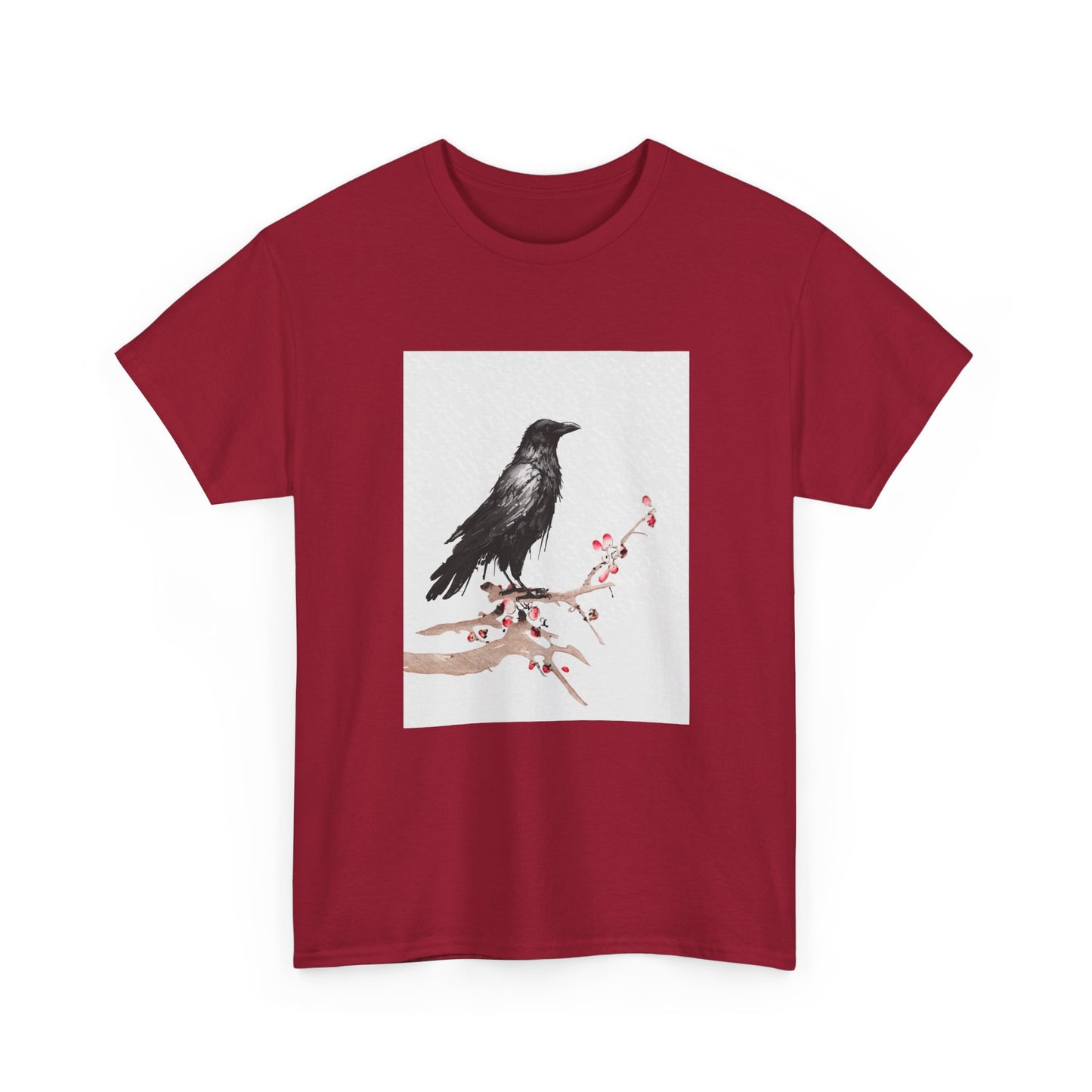 Crow Japanese Art T-Shirt, Raven Lovers Gifts, Japanese Kyosai Woodblock Shirt