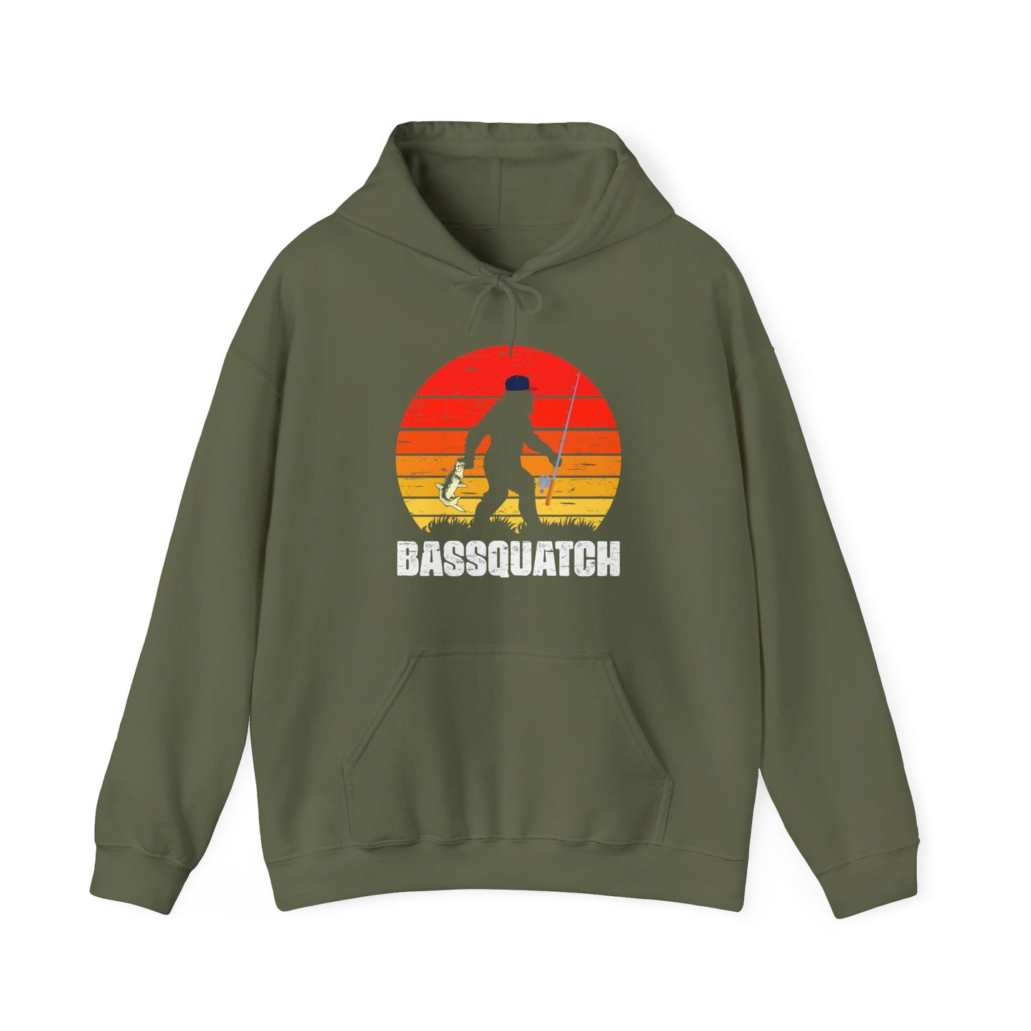 Bigfoot Fishing Hoodie, Bassquatch Sasquatch Fishing, Fishing Bigfoot Lovers Hoodie