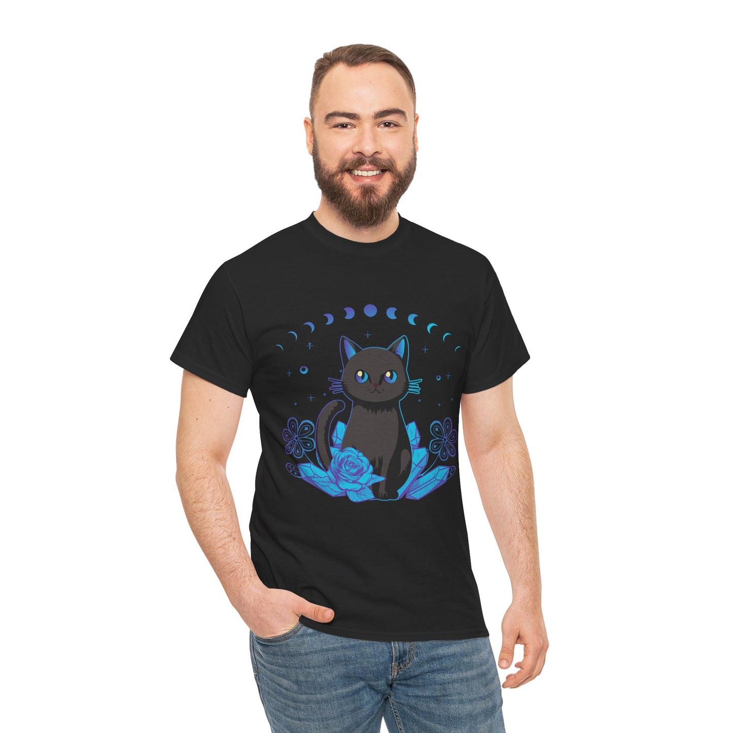 Cat Kawaii Shirt, Crystal Alchemy Cat Moon Phases Anime Lovers Gifts Shirt
