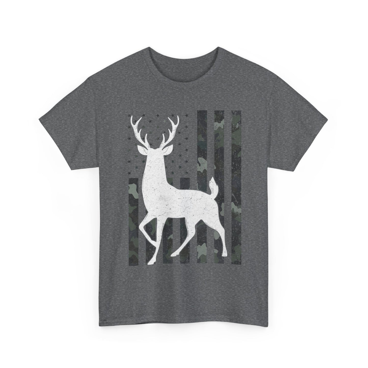 Deer Hunting Shirt, American Flag Camo Deer Hunting Season Lovers, Hunter Dad Men T-Shirt