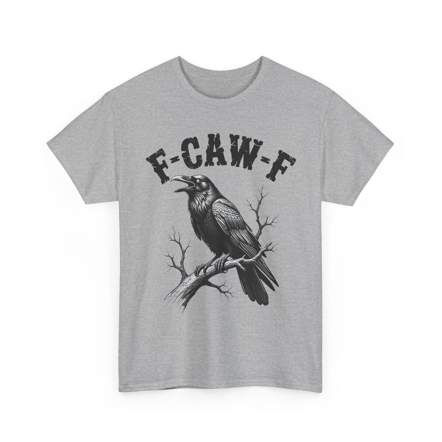 Funny F-CAW-F Crow T-Shirt, Black Crow Gothic Adult Humor T-Shirt