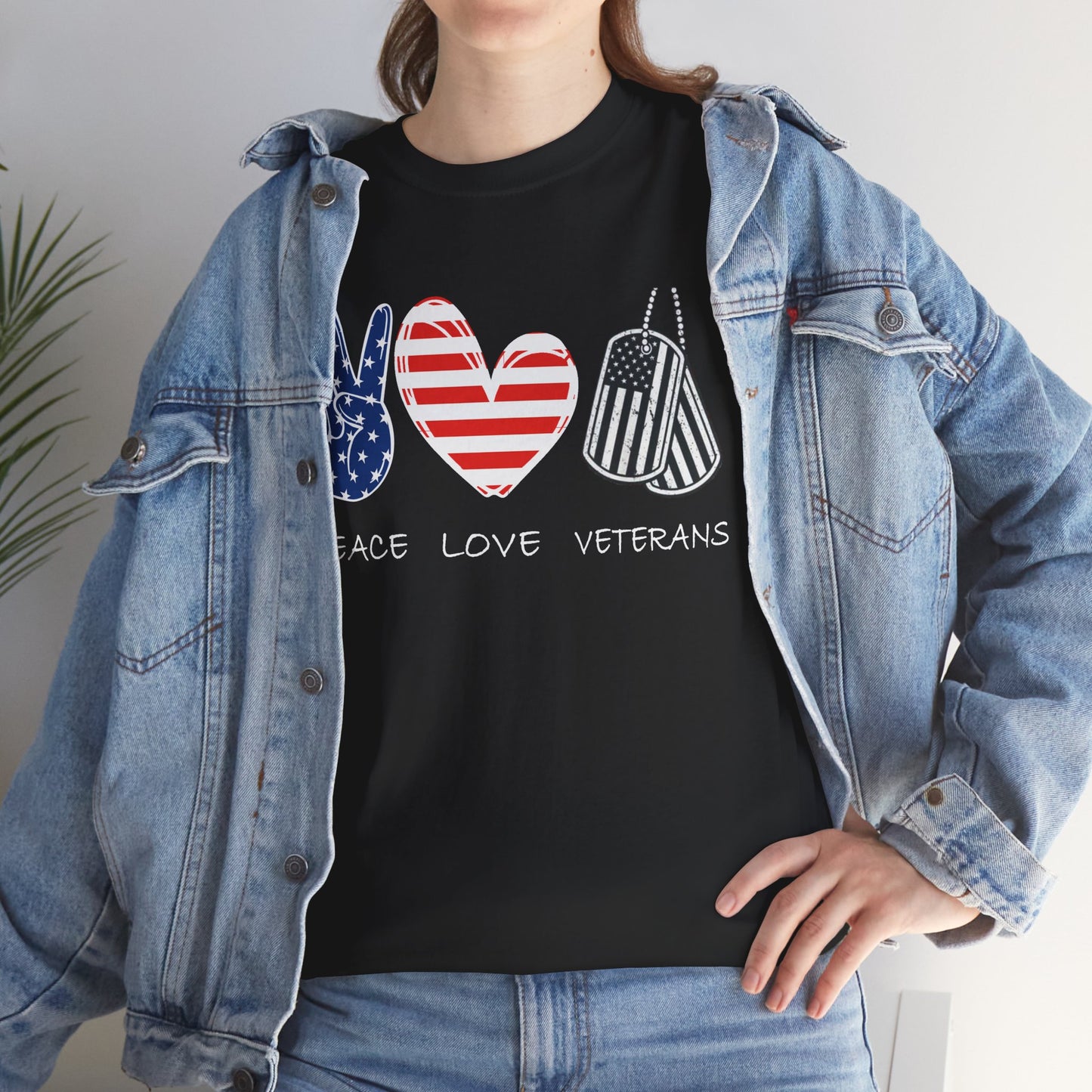 Veterans Day T-Shirt, Peace Love Veterans, Veterans American Flag Men T-Shirt