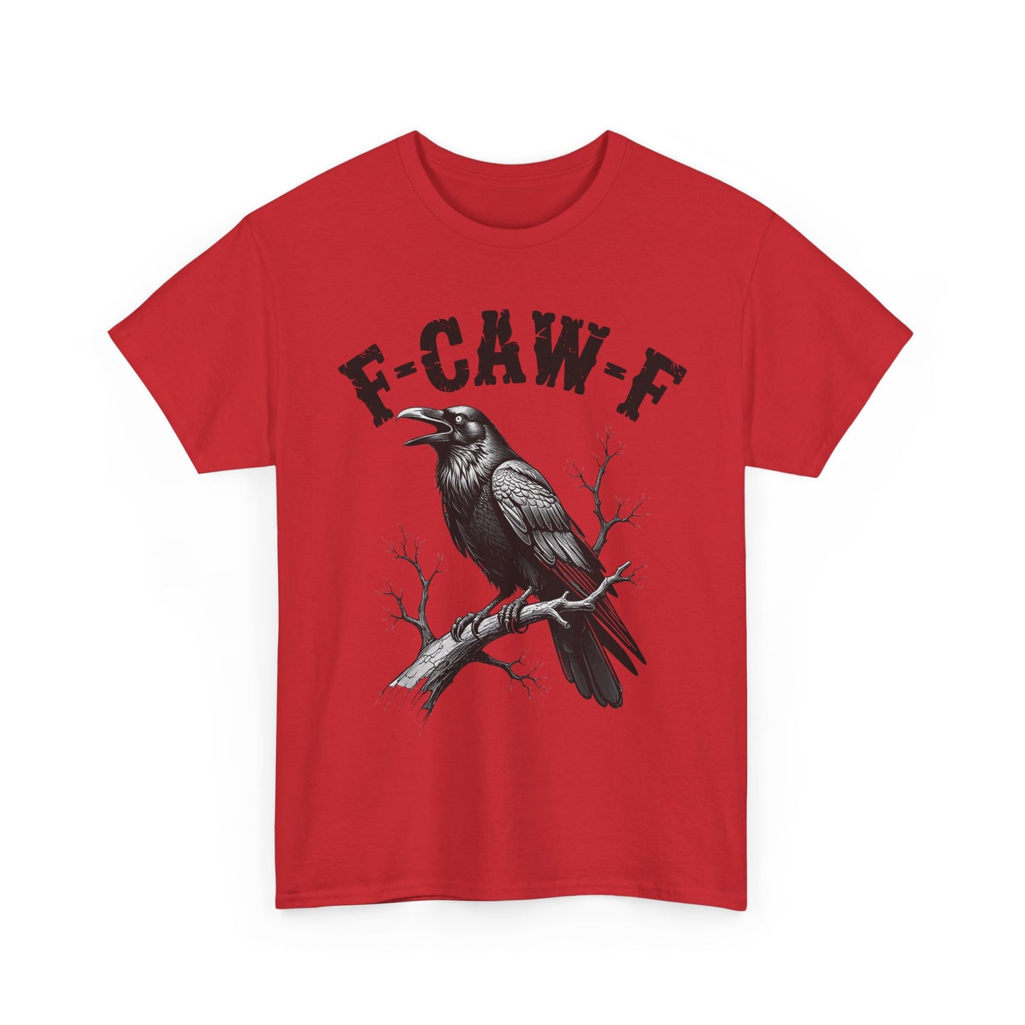 Funny F-CAW-F Crow T-Shirt, Black Crow Gothic Adult Humor T-Shirt