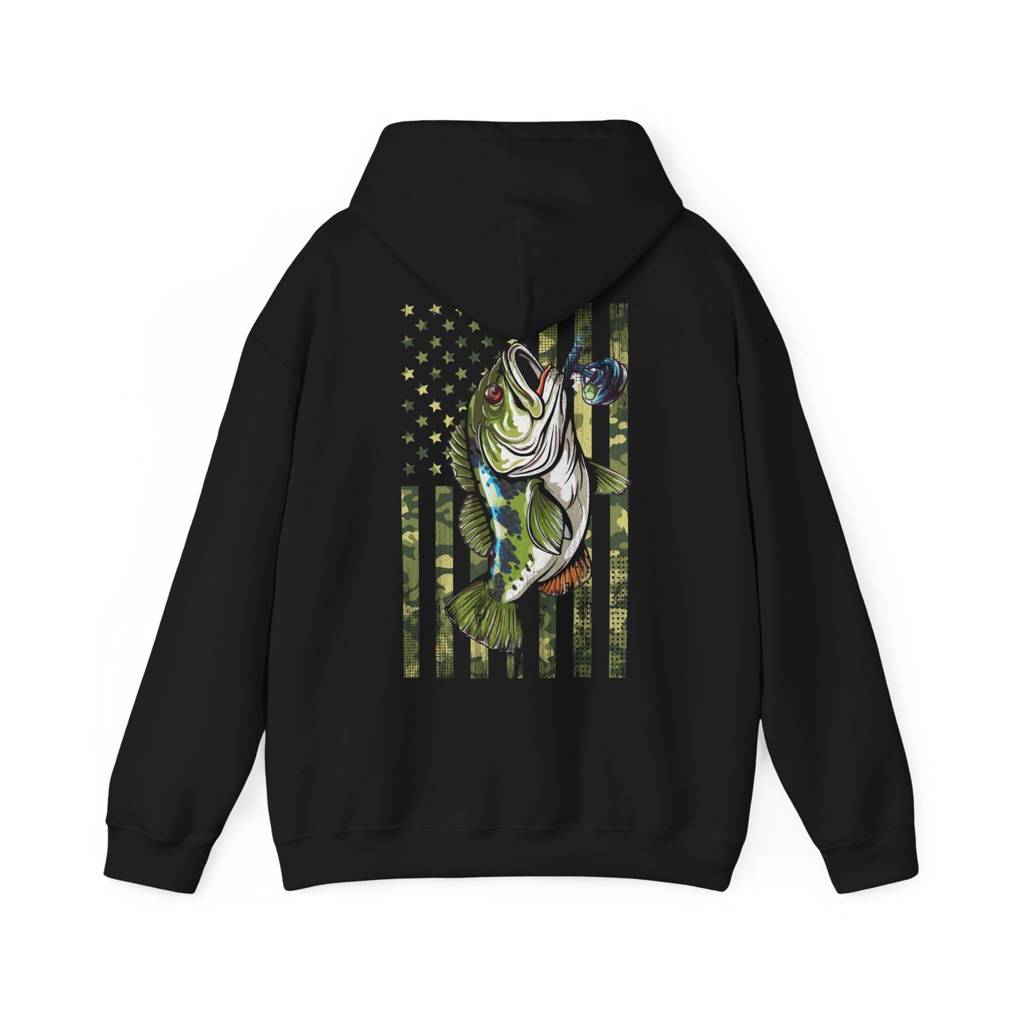 Fisherman Hoodie, American Flag Camouflage Fishing, Fishing Season Lovers Camo Hoodie