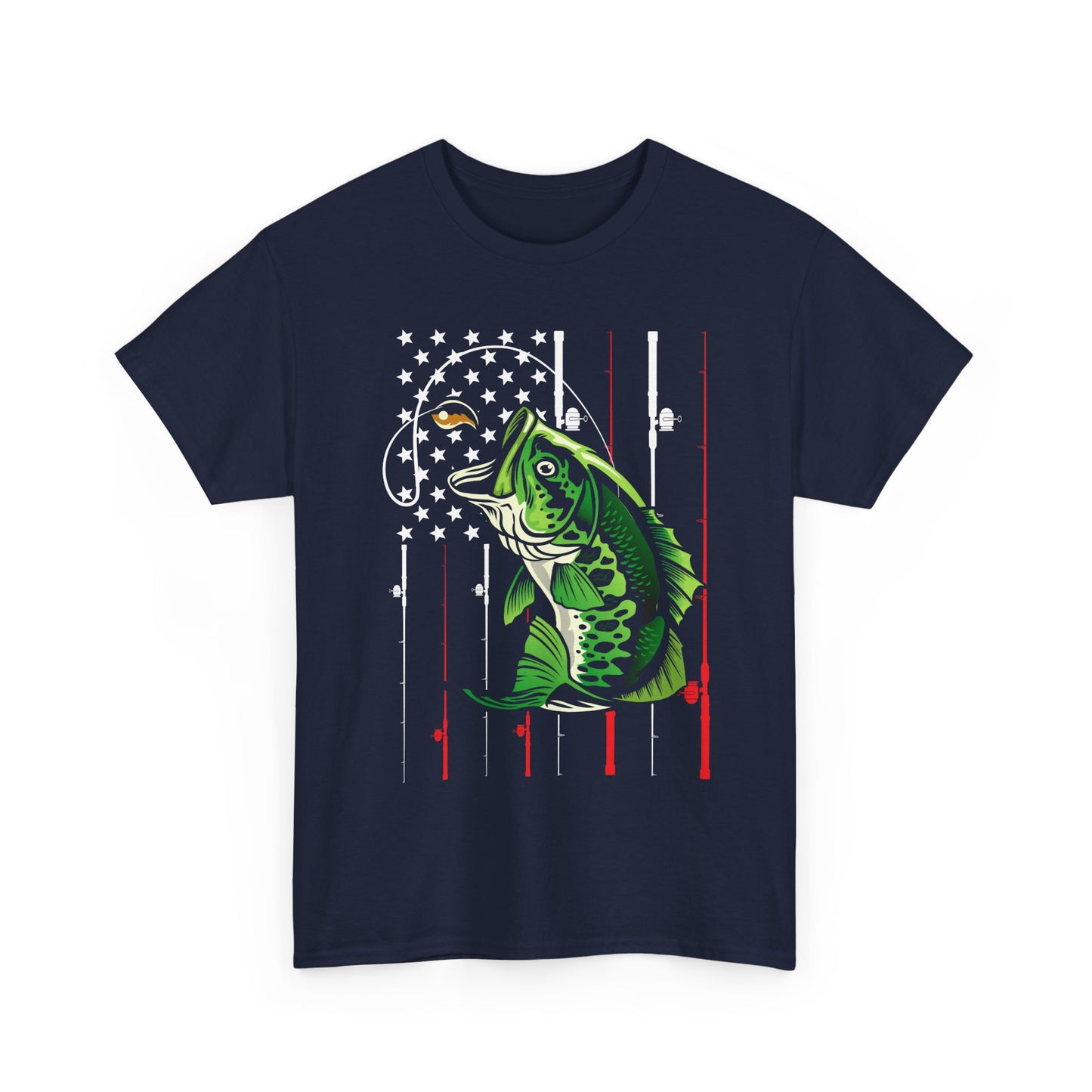 Fishing American Flag Shirt, Fishing Rod, Fishing Season Lovers Gift Fisherman T-Shirt