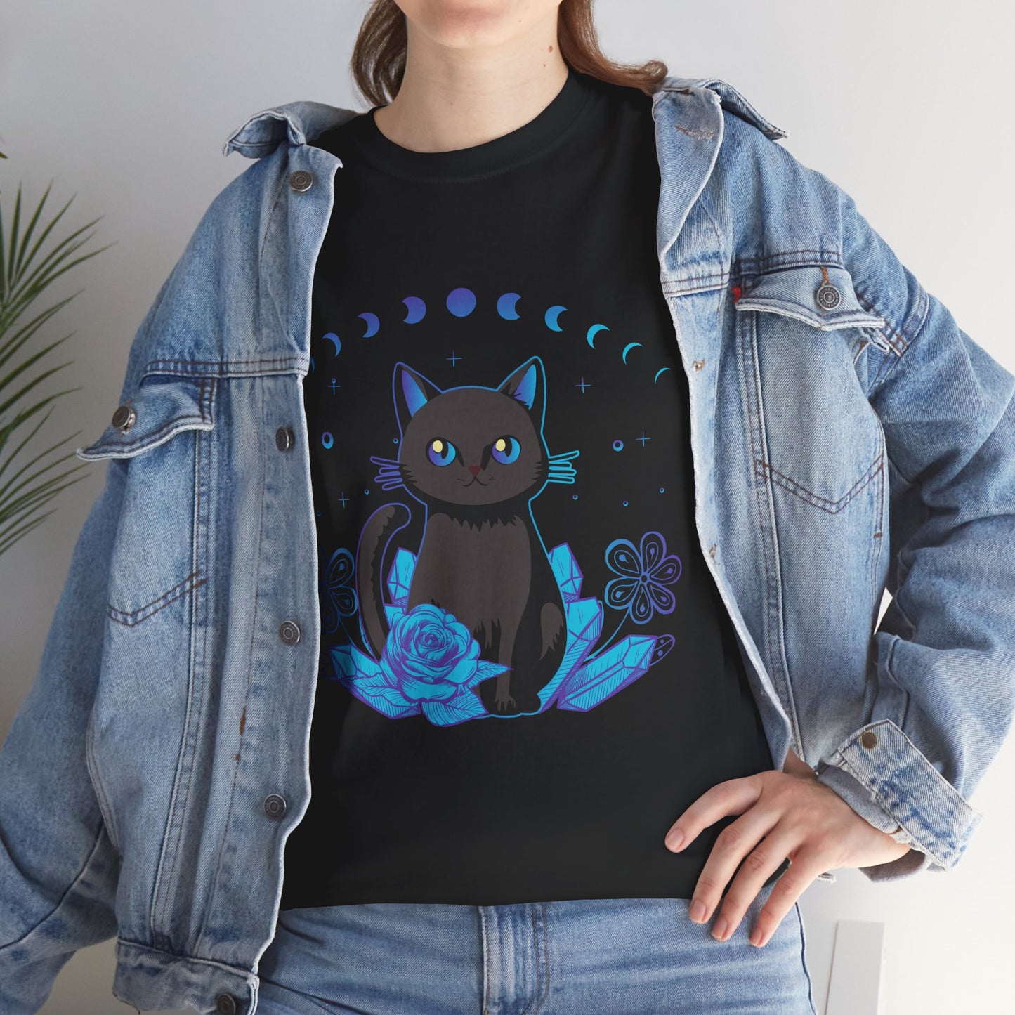 Cat Kawaii Shirt, Crystal Alchemy Cat Moon Phases Anime Lovers Gifts Shirt