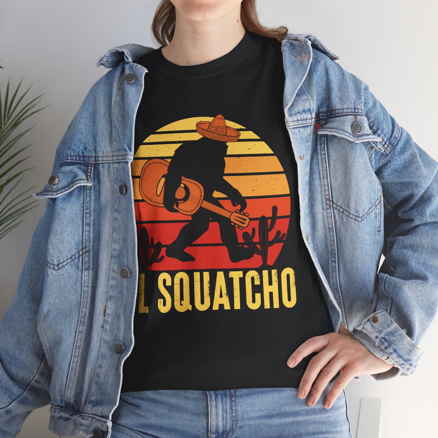 Bigfoot Shirt, El Squatcho, Sasquatch Lovers Gifts, Bigfoot Guitar Funny T-Shirt
