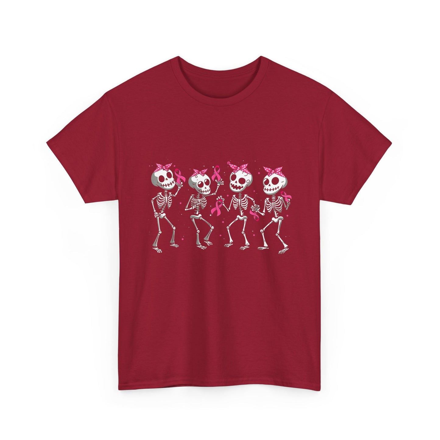 Breast Cancer Awareness T-Shirt, Breast Cancer Dabbing Skeleton Pink Ribbon Funny Shirt