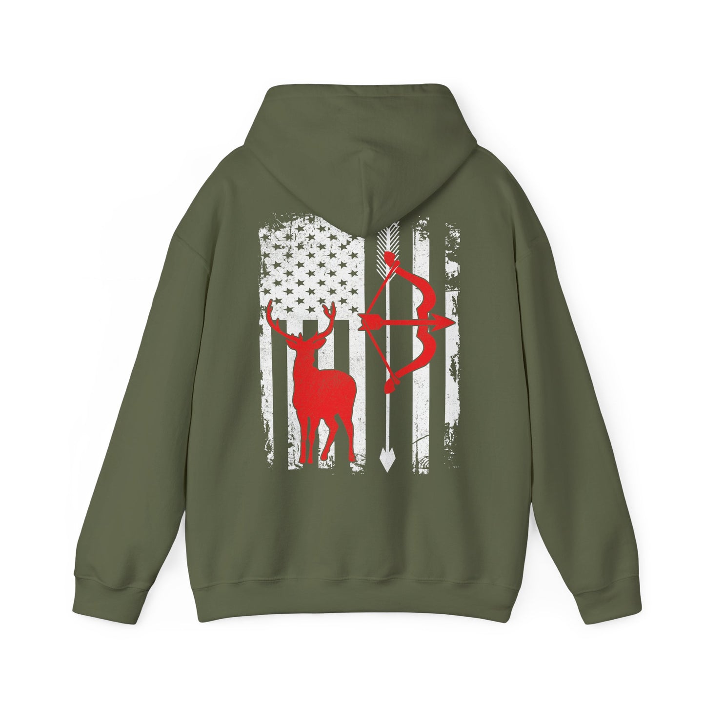 Deer Hunting Hoodie - Hunting Season Lovers, Whitetails Hunter Dad, Camouflage American Flag Hoodie