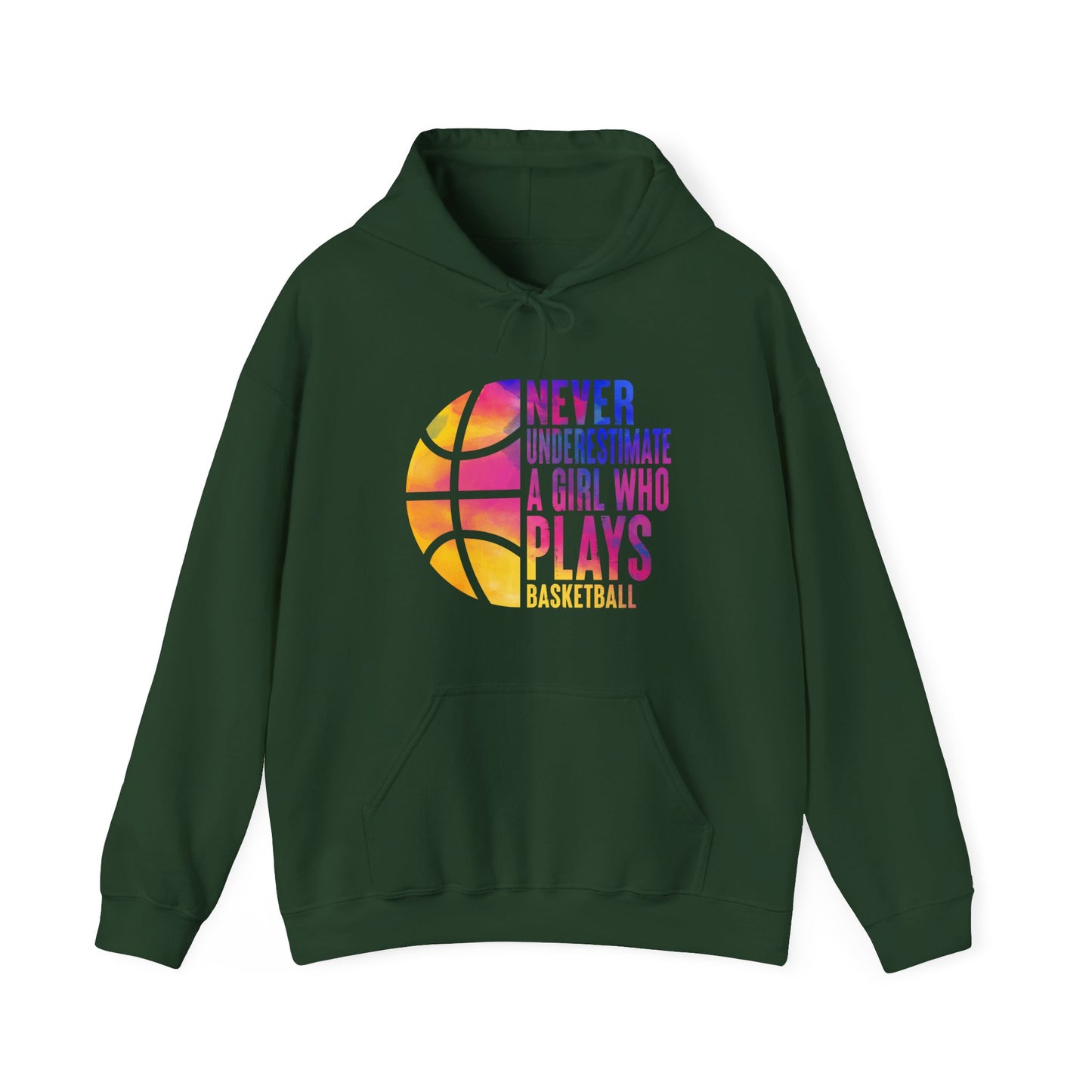 Basketball Player Hoodie, Never Underestimate A Girl Who Plays Basketball Women Girls Hoodie