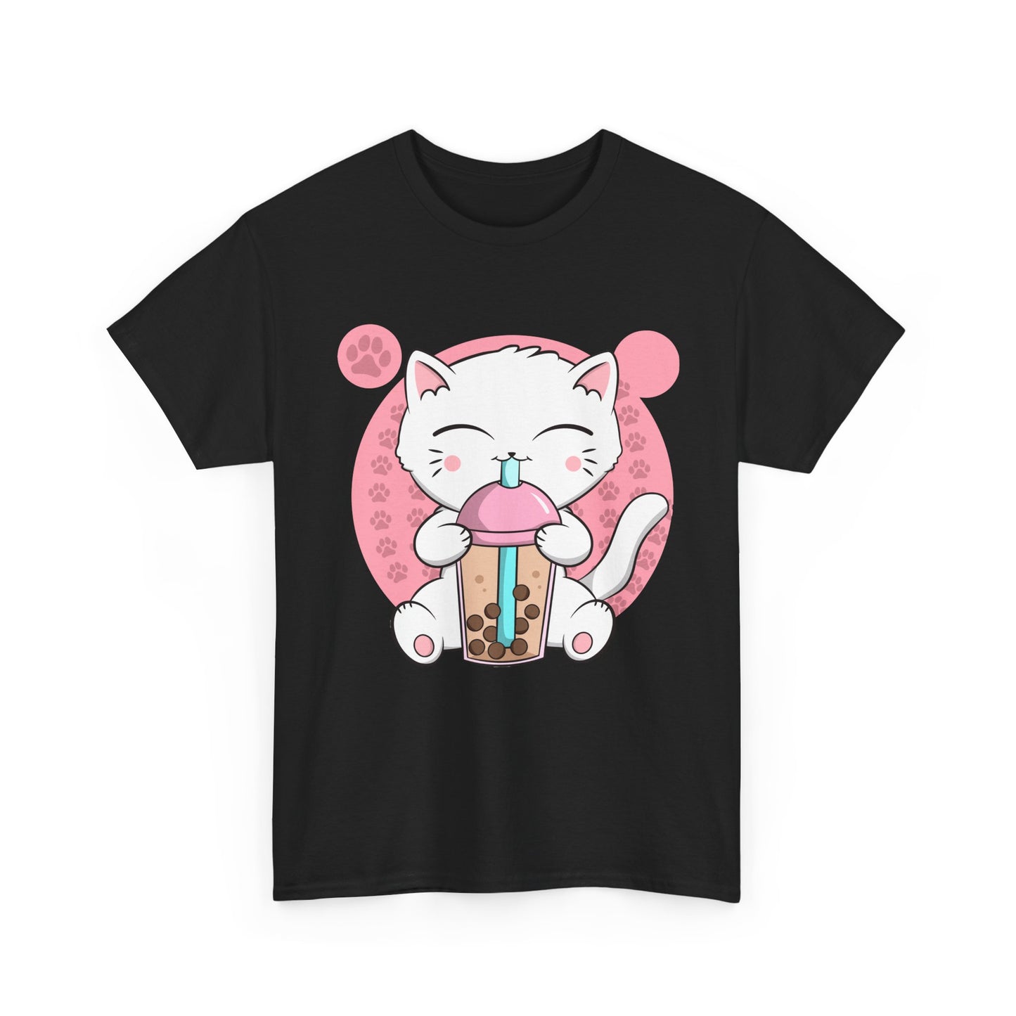 Anime Cat Shirt, Boba Cat Bubble Tea Neko, Japanese Kawaii Cat Lovers Gifts Shirt