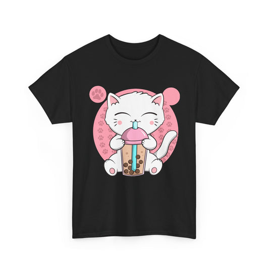 Anime Cat Shirt, Boba Cat Bubble Tea Neko, Japanese Kawaii Cat Lovers Gifts Shirt