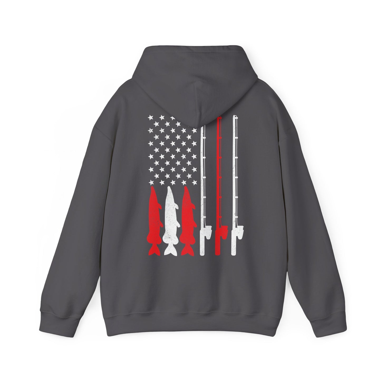 Fishing Rod American Flag Hoodie, Fishing Season Lovers Gift, Fisherman Fishing Hoodie