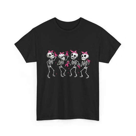 Breast Cancer Awareness T-Shirt, Breast Cancer Dabbing Skeleton Pink Ribbon Funny Shirt