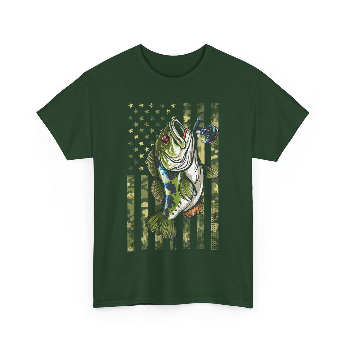 Fisherman Shirt, American Flag Camouflage Fishing, Fishing Season Lovers Camo T-Shirt