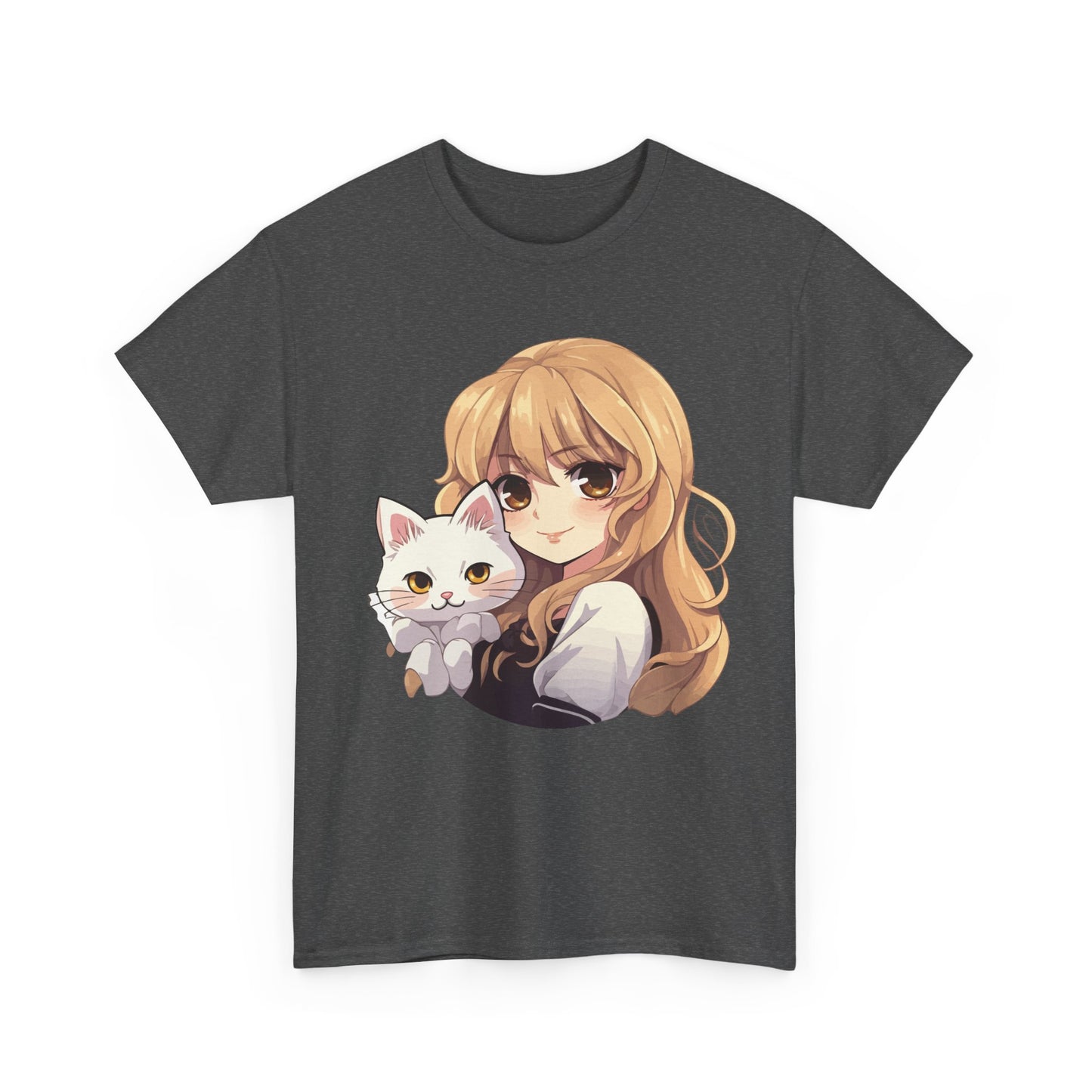 Anime Girl with Kawaii Cat Shirt, Otaku Japan Culture Loves Gifts Women Girls T-Shirt