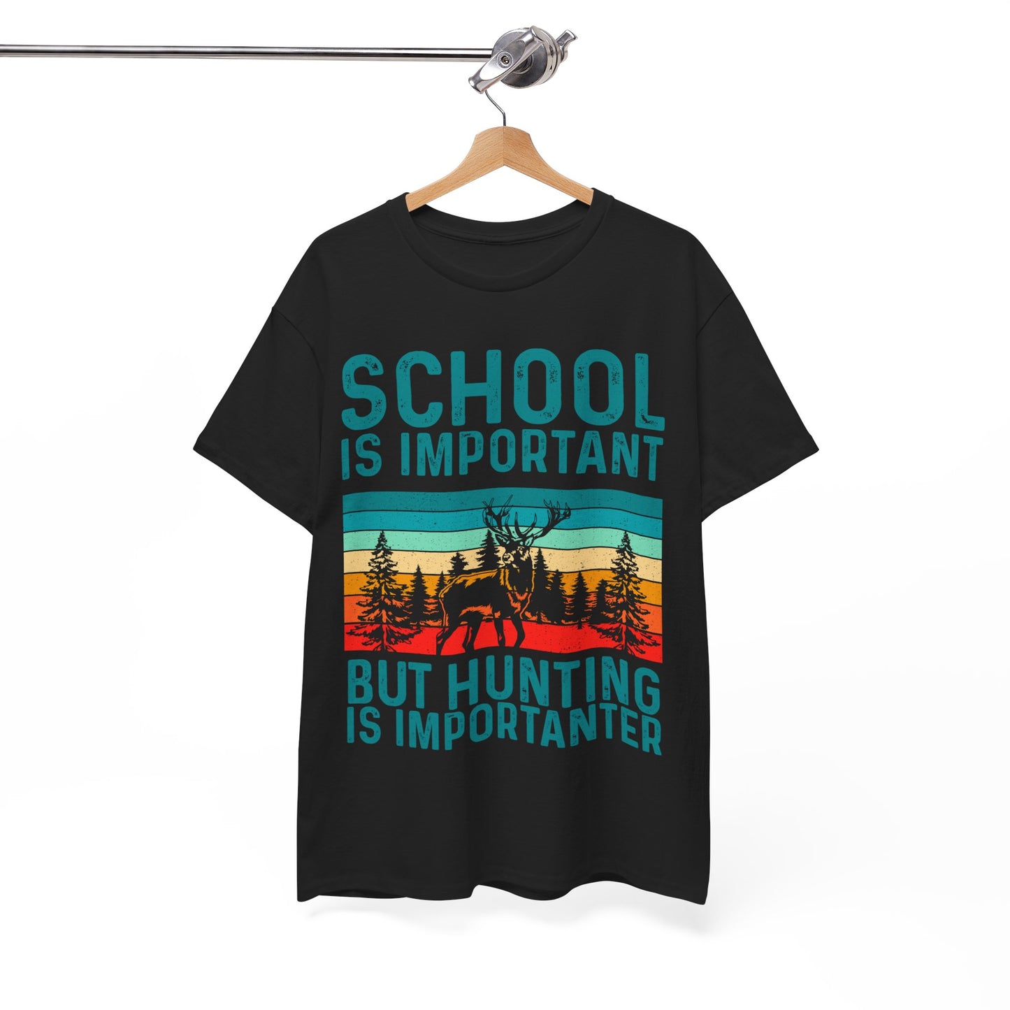 Deer Hunting Shirt, School Is Important But Hunting Is Importanter Hunting Season Lovers T-Shirt
