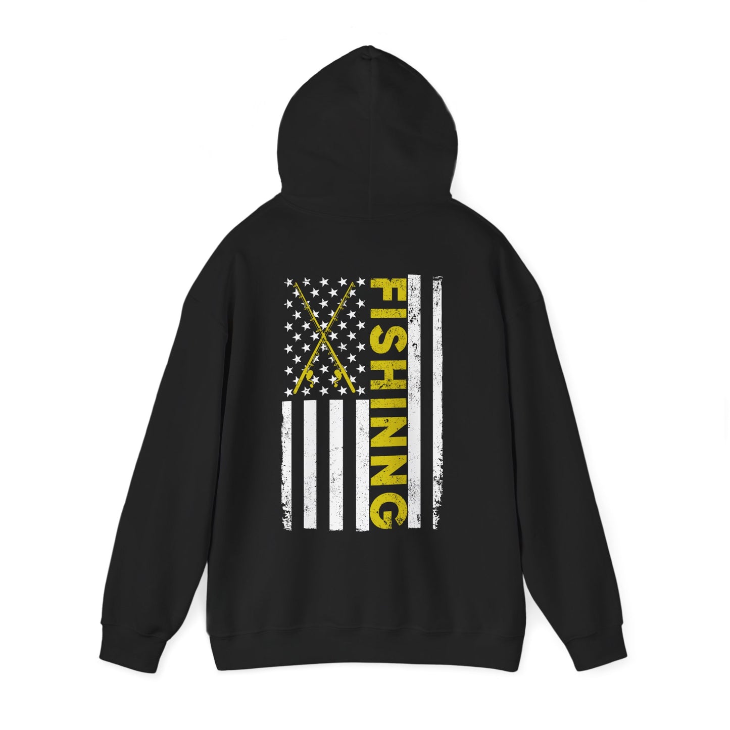 Fishing American Flag Hoodie, Fishing Rod, Fishing Season Lovers Gift Hoodie