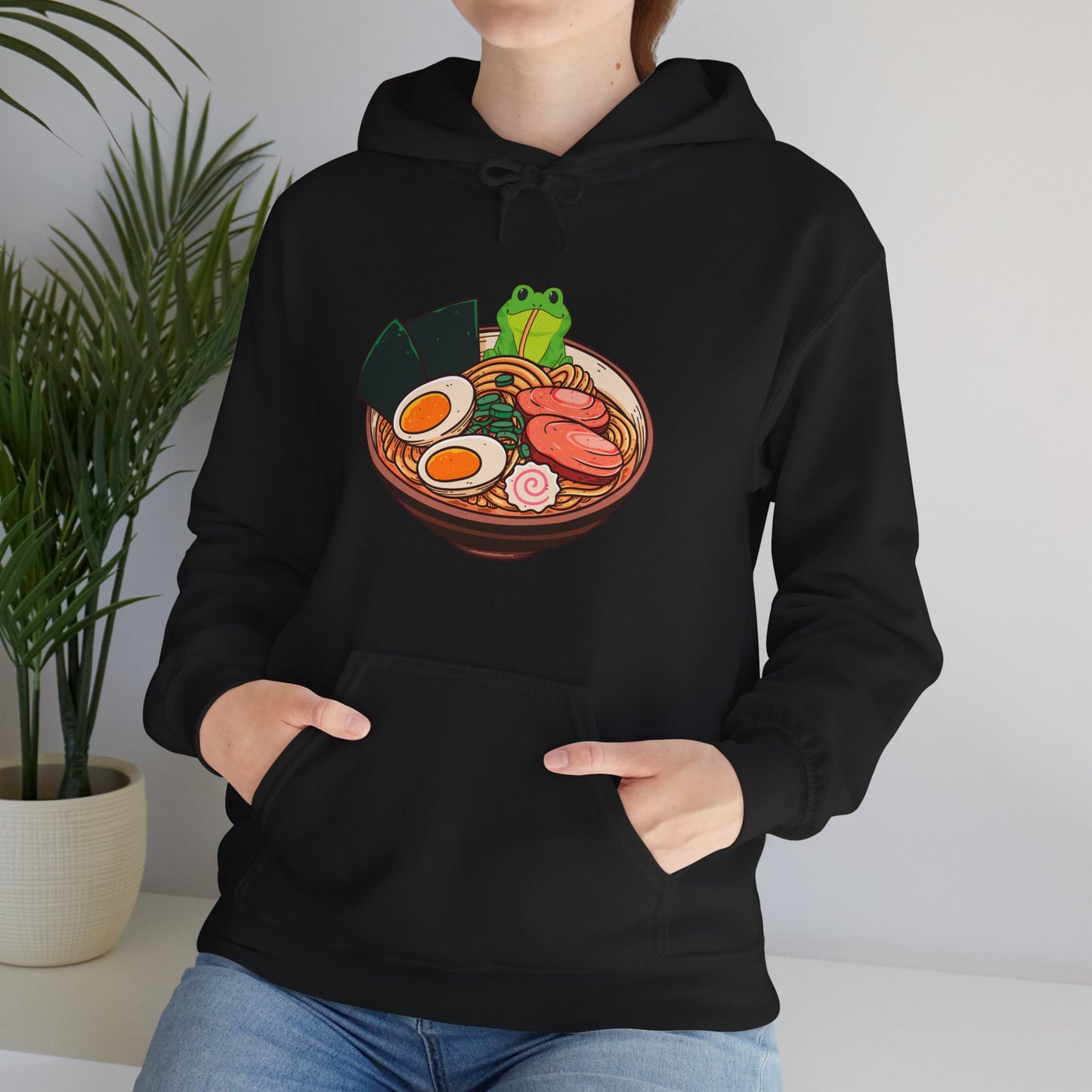 Kawaii Frog Shirt, Kawaii Frog Eating Ramen, Japanese Food Lovers Women Men T-Shirt