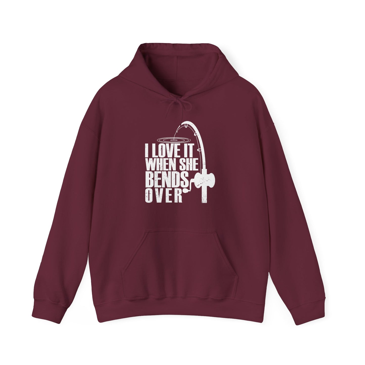 Fisherman Hoodie, Fishing Rod, Fishing Season Lovers I Love It When She Bends Over Hoodie